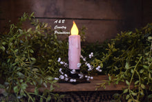 Load image into Gallery viewer, Set of TWO (2) Pink, &quot;Glitter&quot; Spring or Valentine&#39;s Themed 4 inch LED Wax Dipped Taper Candles w/Timer, Battery Operated Flameless Candle