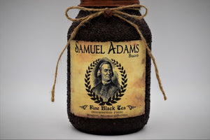 Grubby Coated Mason Jar with Vintage Pantry Label - Samuel Adams Fine Black Tea, Farmhouse Kitchen Decor, Country Primitive, Kitchen Storage