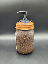 Load image into Gallery viewer, Mason Jar Hand Soap Dispenser &quot;Farm Sweet Farm&quot;, Grubby Mason Jar with Rusty Soap Pump, Country Farmhouse Bathroom Soap Dispenser