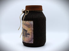 Load image into Gallery viewer, Grubby Coated Mason Jar &quot;Ole Yankee Molasses&quot; Pantry Label - Rustic Style, Farmhouse Kitchen Decor, Country Primitive Decor, Kitchen Storage