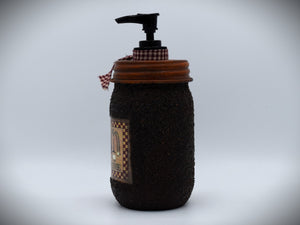 Grubby Hand Soap Dispenser Country Home, Salt Box, Mason Jar Soap Pump & Folk Art Print,Primitive Americana Art Bathroom Decor