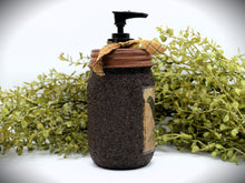 Load image into Gallery viewer, Grubby Soap Dispenser, Mason Jar Soap Pump, Folk Art Crow Bathroom Soap Dispenser, Primitive Home Decor, Country Home Decor