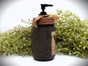 Grubby Soap Dispenser, Mason Jar Soap Pump, Folk Art Crow Bathroom Soap Dispenser, Primitive Home Decor, Country Home Decor