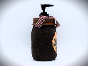 Winter Cardinal Soap Dispenser, Grubby Mason Jar with Soap Pump, Christmas Decor, Country Christmas Bathroom
