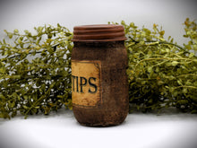 Load image into Gallery viewer, Primitive Bathroom Set, Q-Tips Jar and Cottonballs Jar, Grungy Style Primitive Bathroom Decor, Country Farmhouse Bathroom