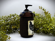 Load image into Gallery viewer, Farm Fresh Eggs Mason Jar Hand Soap Dispenser, Country Farmhouse Bathroom or Kitchen, Country Primitive, Chicken themed Home Decor