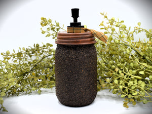 Mason Jar Hand Soap Dispenser, Black Crow and Sunflowers Primitive Label, Grubby Mason Jar w/Soap Pump, Country Primitive Bathroom Decor