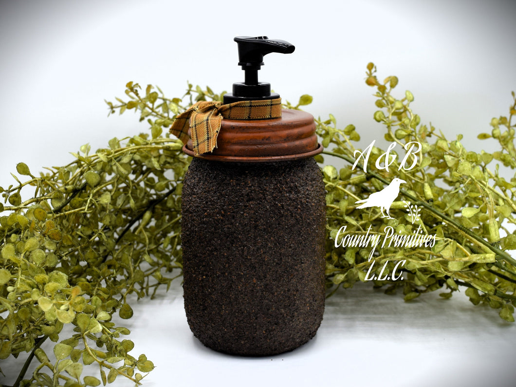 Grubby Hand Soap Dispenser, Mason Jar Soap Pump, Country Farmhouse Bathroom, Rustic Primitive Decor