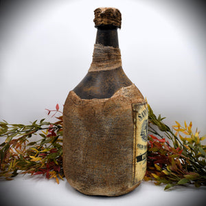 Sam Thompson Old Monongahela Rye Whiskey Jug with Wax Seal, Antique Colonial Distressed Style Reproduction, Glass Jug Centerpiece, Primitive