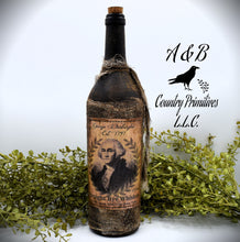 Load image into Gallery viewer, George Washington Straight Rye Whiskey Bottle, 1797, Antique Distressed Style Reproduction Whiskey Wine Bottle Centerpiece