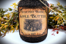 Load image into Gallery viewer, Harvest Blend Apple Butter Grubby Coated Mason Jar, Primitive Pantry Jar, Farmhouse Kitchen Decor, Country Primitive Decor, Fall Decor